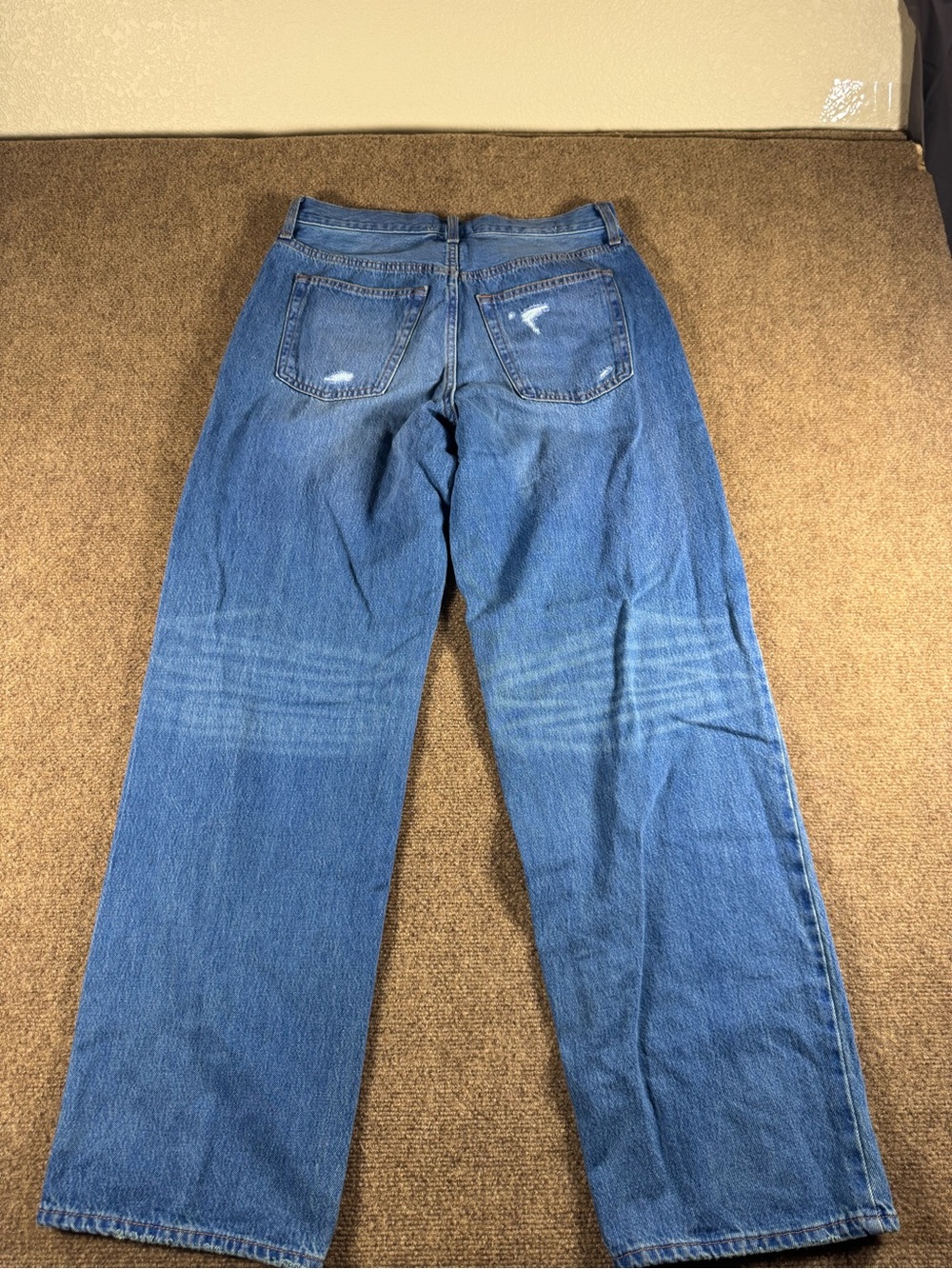 Universal Thread Jeans Size 6 Women's Mid Rise 90s Baggy Dark Wash Distressed - Picture 6 of 12